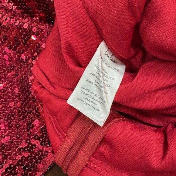 NWT Lulus Below the Stars Wine Red Sequin Asymmetrical Bodycon Dress (size S) - Picture 9 of 10